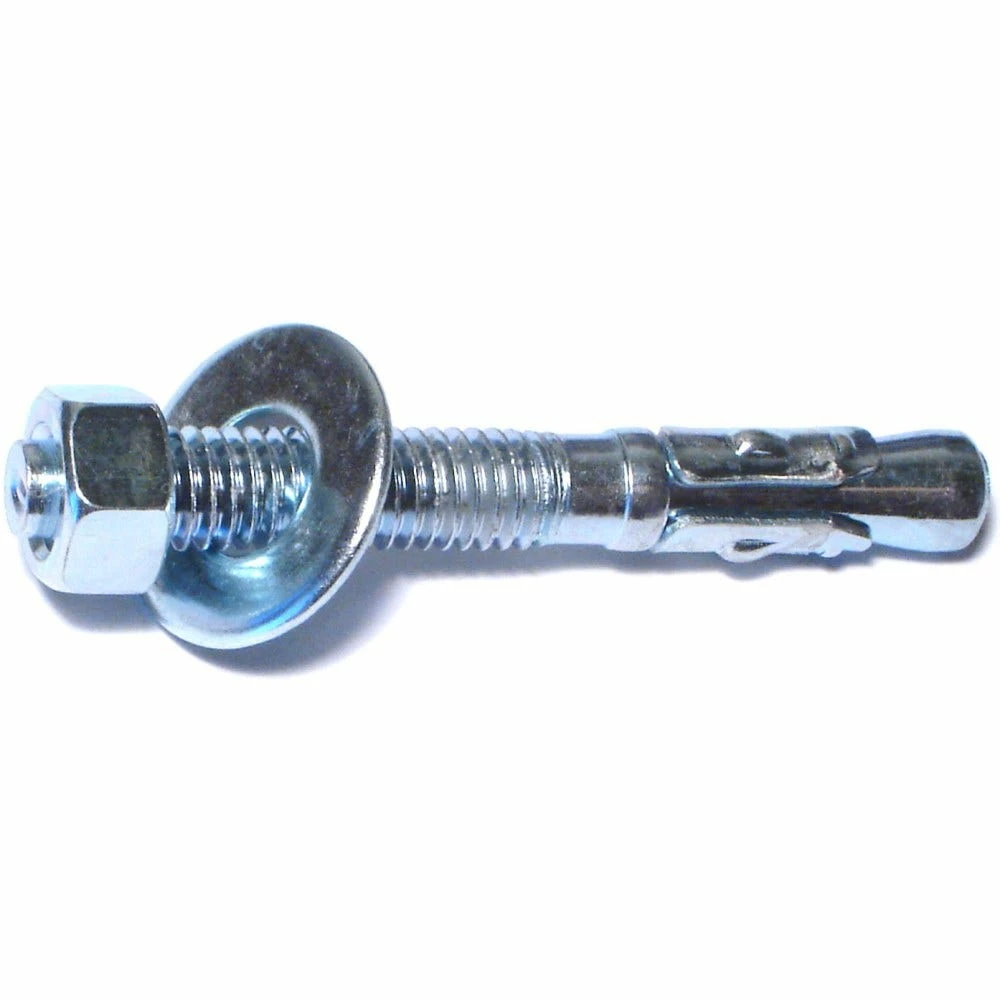 Midwest Fastener 3/8" x 3" Zinc Plated Concrete Wedge Stud Anchors - 06734 - Bolts