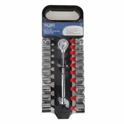 Real Work Tools™ 3/8" Drive SAE & Metric 21 Piece Socket Set - RW-2446-013 - Sockets & Socket Sets