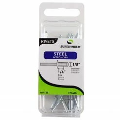 Surebonder Medium 1/8 Inch Steel Rivet - 20 Count - FPC44S - Rivets