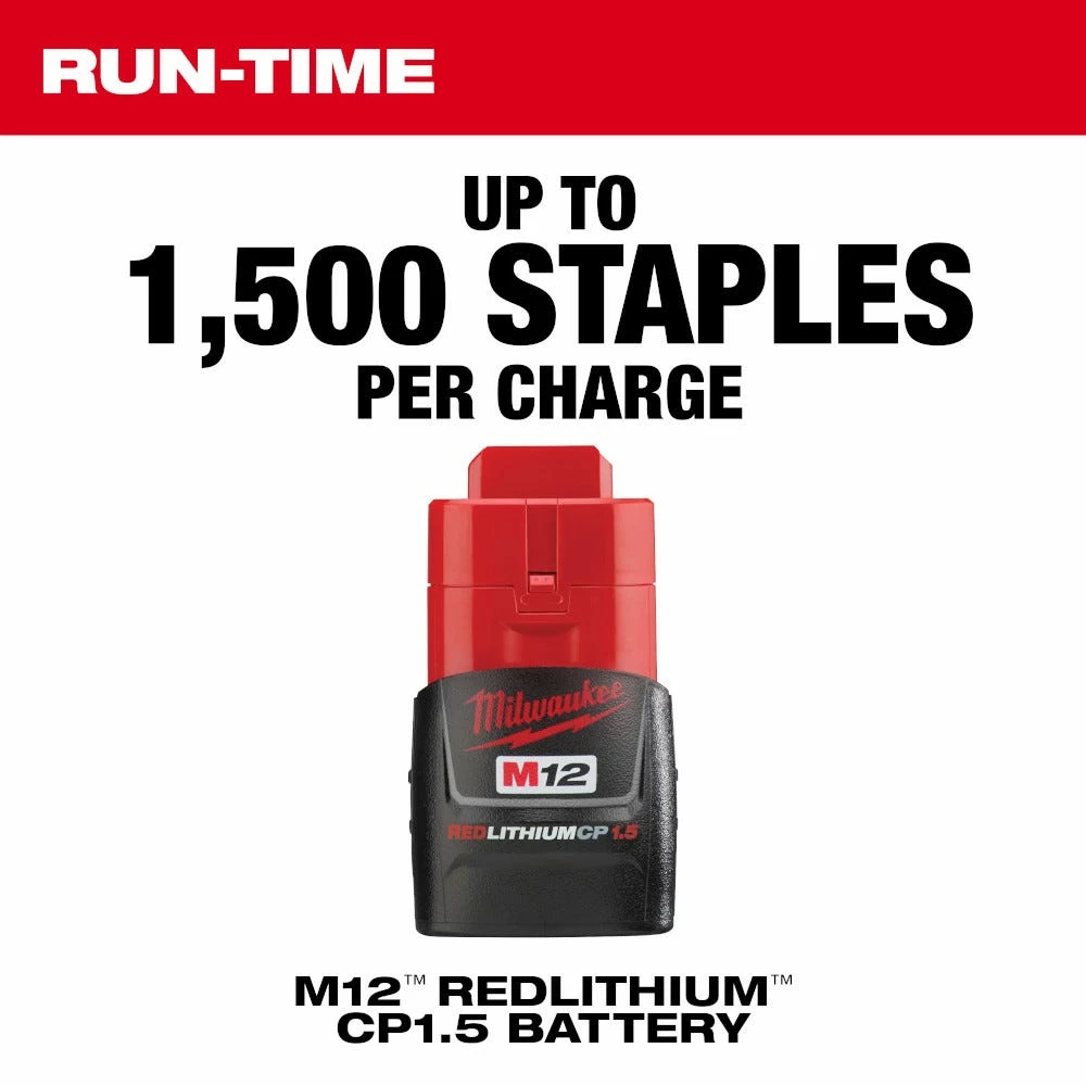 Milwaukee M12 12-Volt Lithium-Ion Cordless 3/8" Crown Stapler - 2447-20 - Hammers & Striking Tools - Image 16