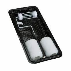 Shur-Line 4PC 4 Inch Best Trim Kit Tray Frame 2-4 Inch Roller Cover 3/8 Inch White - 2007320 - Brushes