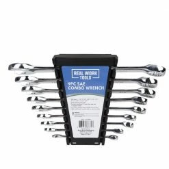 Real Work Tools™ 9 Piece SAE Combo Wrench - RW-2448-024 - Wrench & Wrench Sets