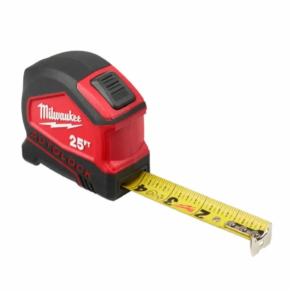 Milwaukee 25' Compact Auto Lock Tape Measure - 48-22-6825 - Leveling & Squares - Image 3