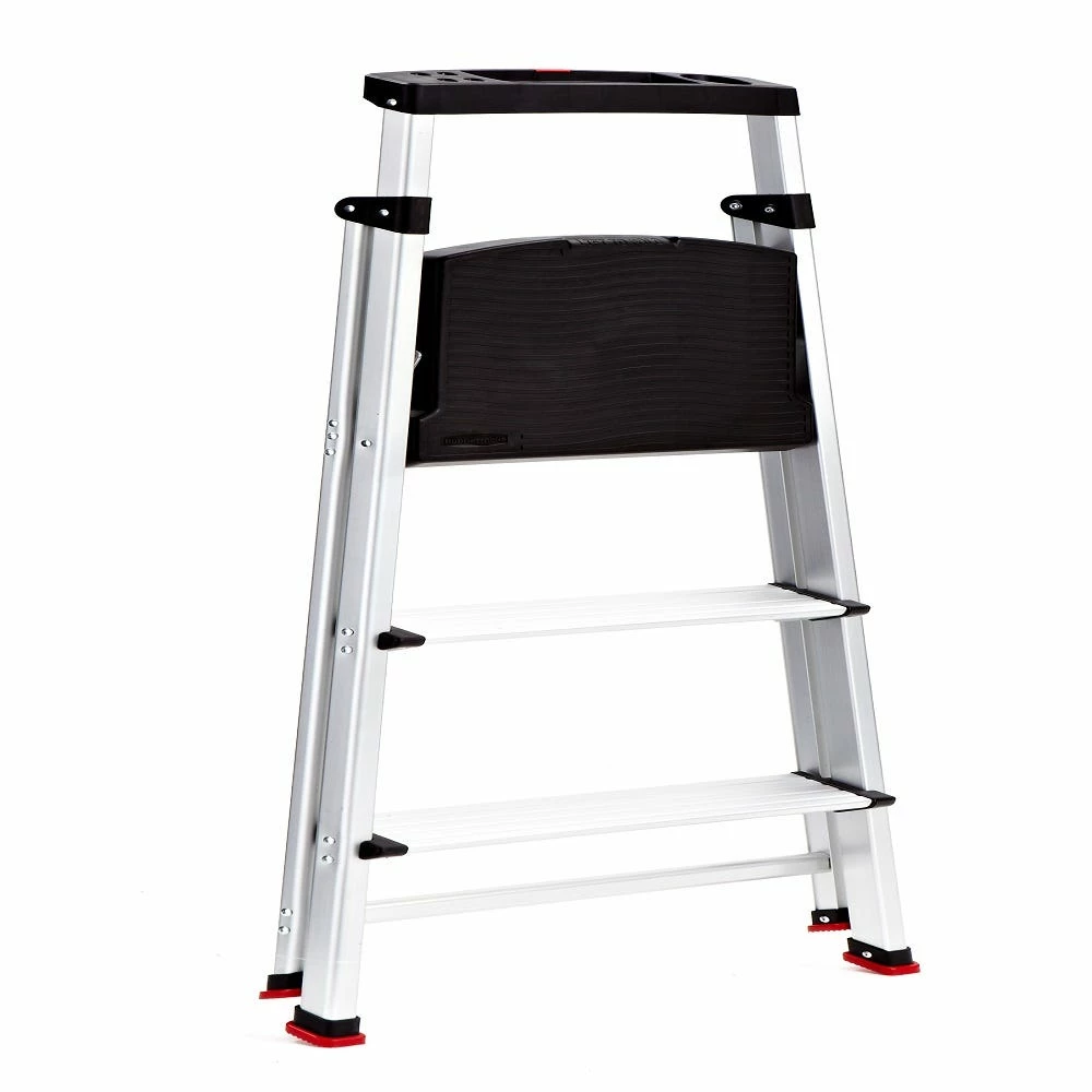 Rubbermaid Branded 3 Step Aluminum Step Stool RMA-3 - Ladders - Image 2