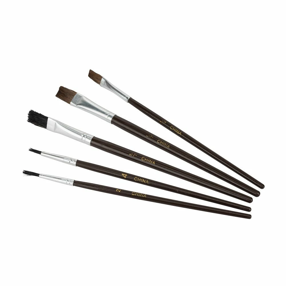 Shur-Line 5PC Artist Brush Set Natural and Poly Filaments - 70011M5PC - Brushes - Image 2
