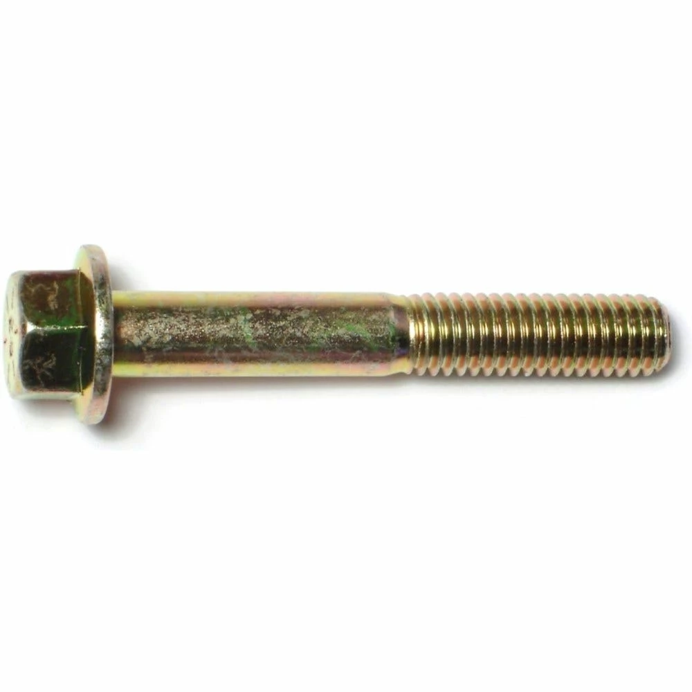 Midwest Fastener 7/16"-14 x 3" Yellow Zinc Plated Grade 8 Coarse Thread Hex Washer Head Flange Bolts - 87739