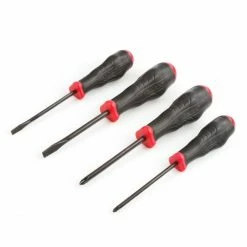 Tekton 4-pc Ph/Sl 4 in Driver Set [HT Blk Oxd] (#1-2 3/16-1/4in) DRV41211-S - Screw Drivers