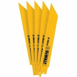 DeWalt 6" 24 Teeth Per Inch Straight Back Bi-Metal Reciprocating Saw Blade 5 Pack DW4813 - Replacement Parts & Accessories