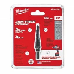 Milwaukee 3/16" - 1/2" x 1/16" #2 Step Drill Bit - 48-89-9202 - Step Drill Bits