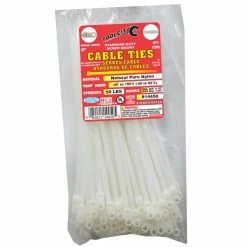 Tool City Natural 8" 50 lb. Tensile Standard Duty Screw Mount Cable Ties, 100 Piece - 14450 - Fasteners, Clamps & Vices