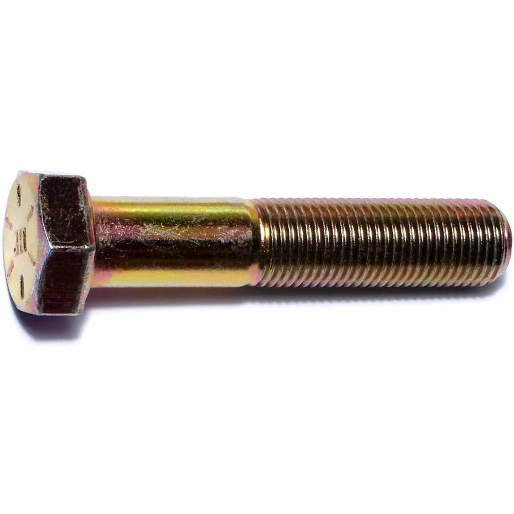 Midwest Fastener 1/2"-20 x 2-1/2" Yellow Zinc Plated Grade 8 Fine Thread Hex Cap Screws - 85542 - Bolts - Image 2