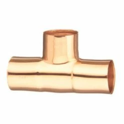 Elkhart Products Elkhart 3/4 Inch x 3/4 Inch x 1/2 Inch Cup x Cup x Cup Copper WROT Tee Lead Free - 10132774 - General Plumbing Hardware
