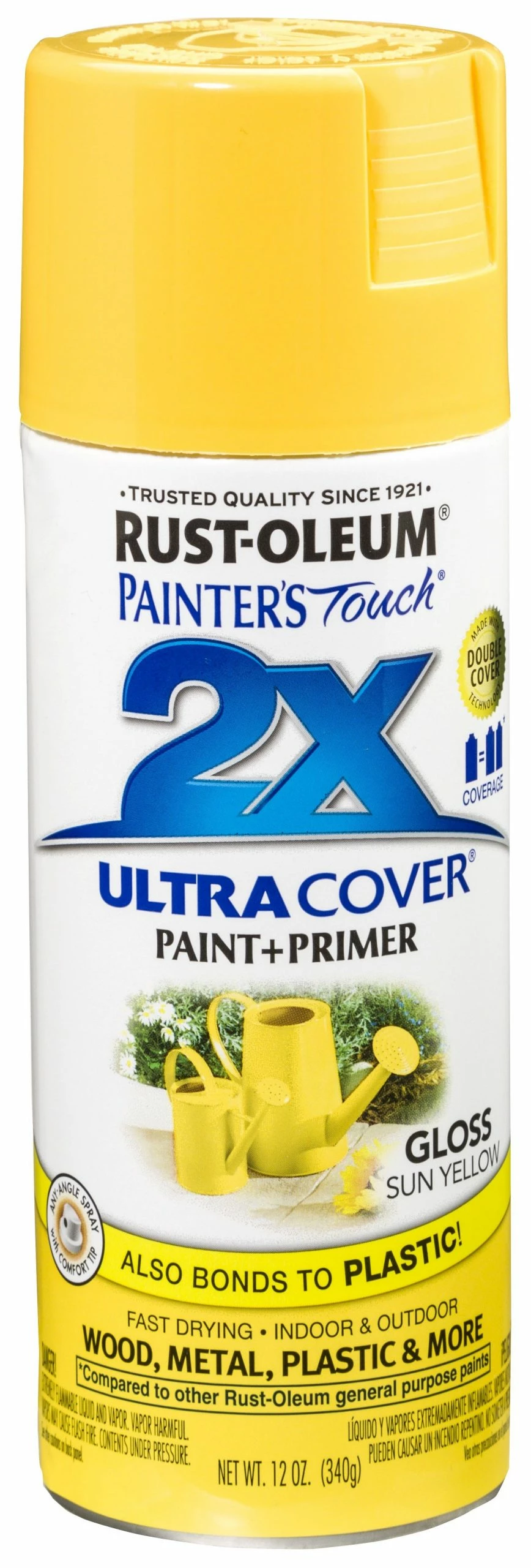 Rust-Oleum Painter's Touch 2 x Ultra Cover Paint and Primer Sun Yellow Gloss Spray - 249092 - Spray Paint - Image 3