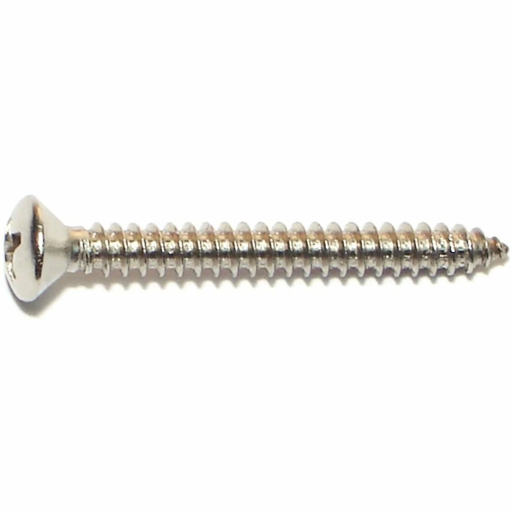 Midwest Fastener #8 x 1-1/2" 18-8 Stainless Phillips Oval Head Sheet Metal Screws - 82254 - Bolts