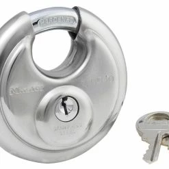 Master Lock 2-3/4in 70mm Wide Stainless Steel Discus Padlock with Shrouded Shackle - 40DPF - Padlocks