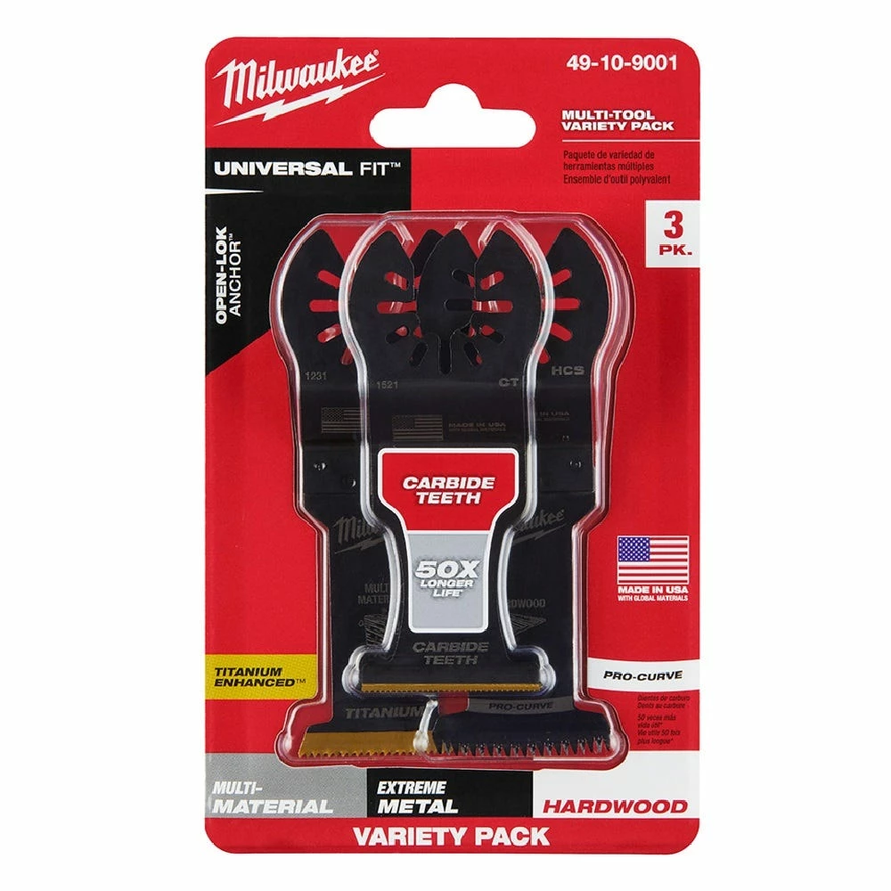 Milwaukee® Open-Lok™ 3 Piece All Purpose Multi-Tool Blade Variety Pack - 49-10-9001 - Blades & Knives - Image 2
