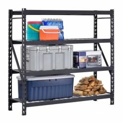Muscle Rack 4-Level Welded Rack 77"W x 24"D x 72"H - BW2472W4BLK - Shelving