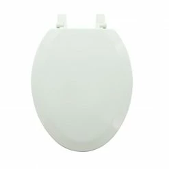 AquaPlumb Elongated Wood Toilet Seat, White CTS104W - Toilets & Toilet Seats