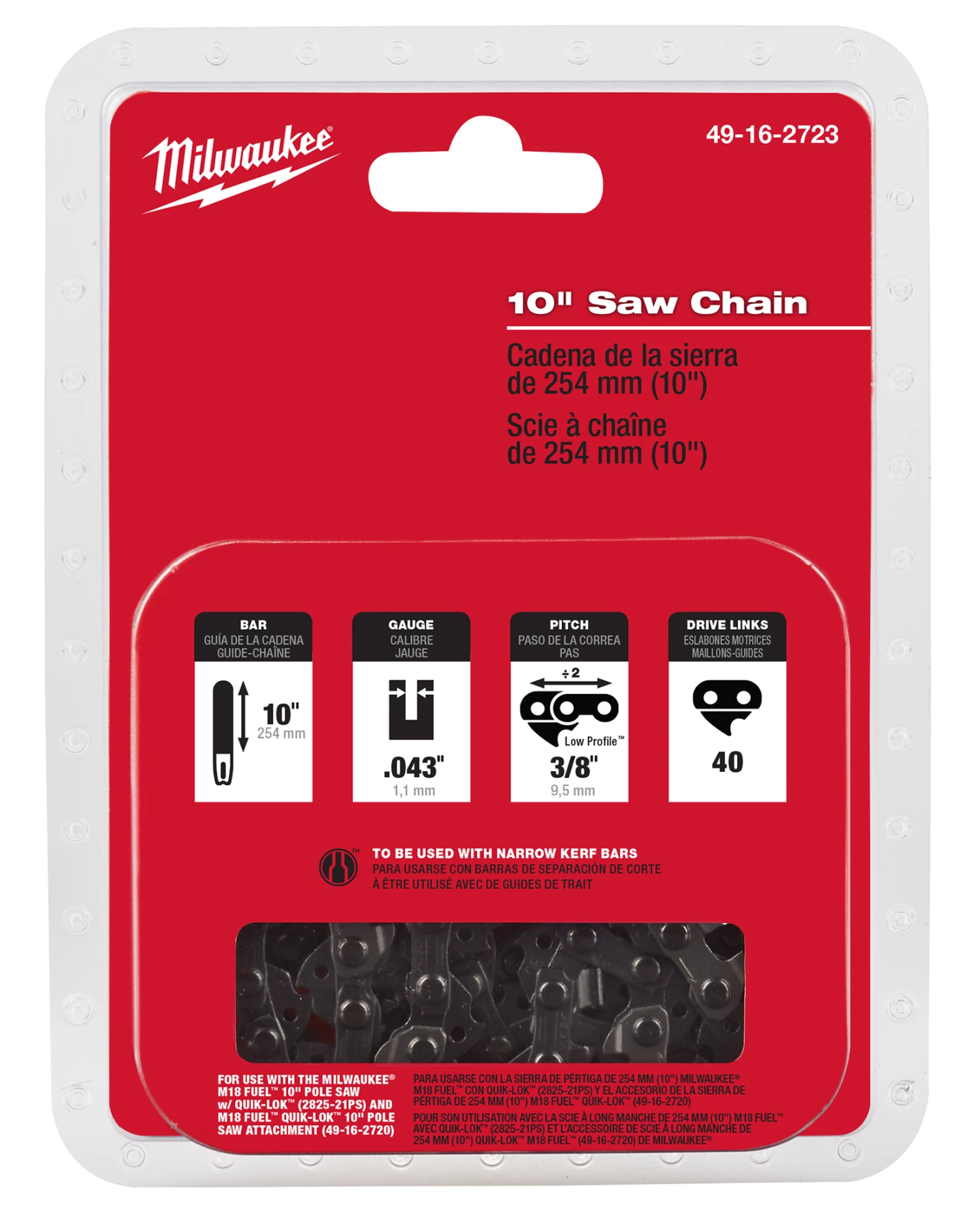 Milwaukee 10 In Saw Chain - 49-16-2723 - Leveling & Squares