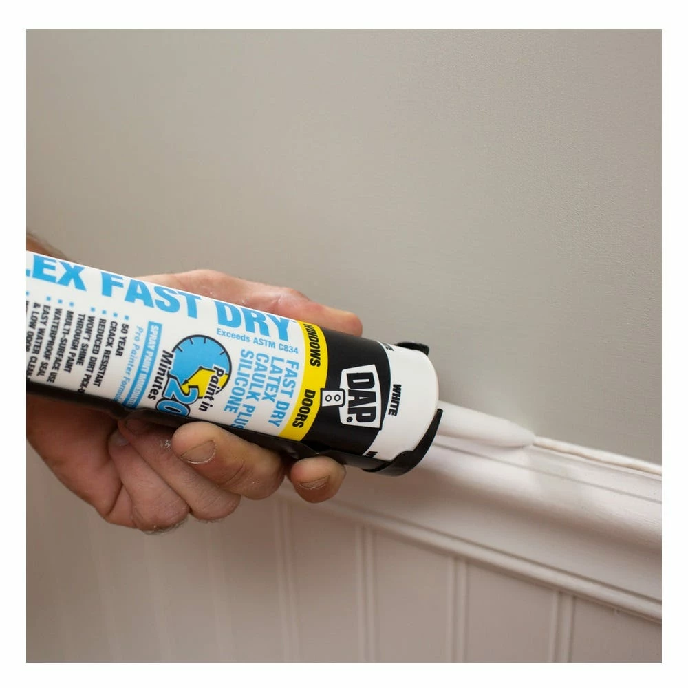 DAP Alex Fast Dry Acrylic Latex Caulk Plus Silicone - White, 10.1 oz. - 7079818425 - Caulk & Sealants - Image 2