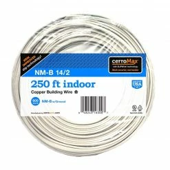 Cerrowire 14/2 White, Solid CerroMax™ SLiPWire™ CU NM-B Wire, 250 ft. - 147-1472G