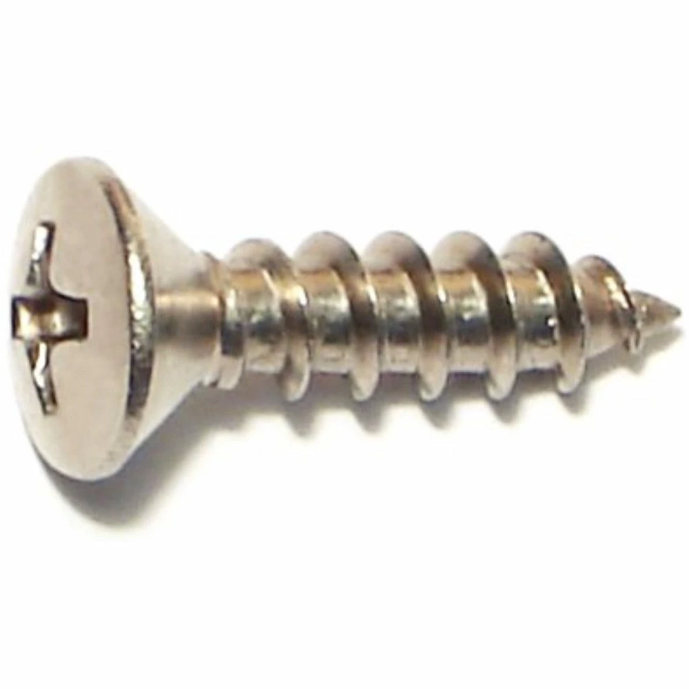 Midwest Fastener #10 x 3/4" 18-8 Stainless Phillips Oval Head Sheet Metal Screws - 82245 - Bolts - Image 2