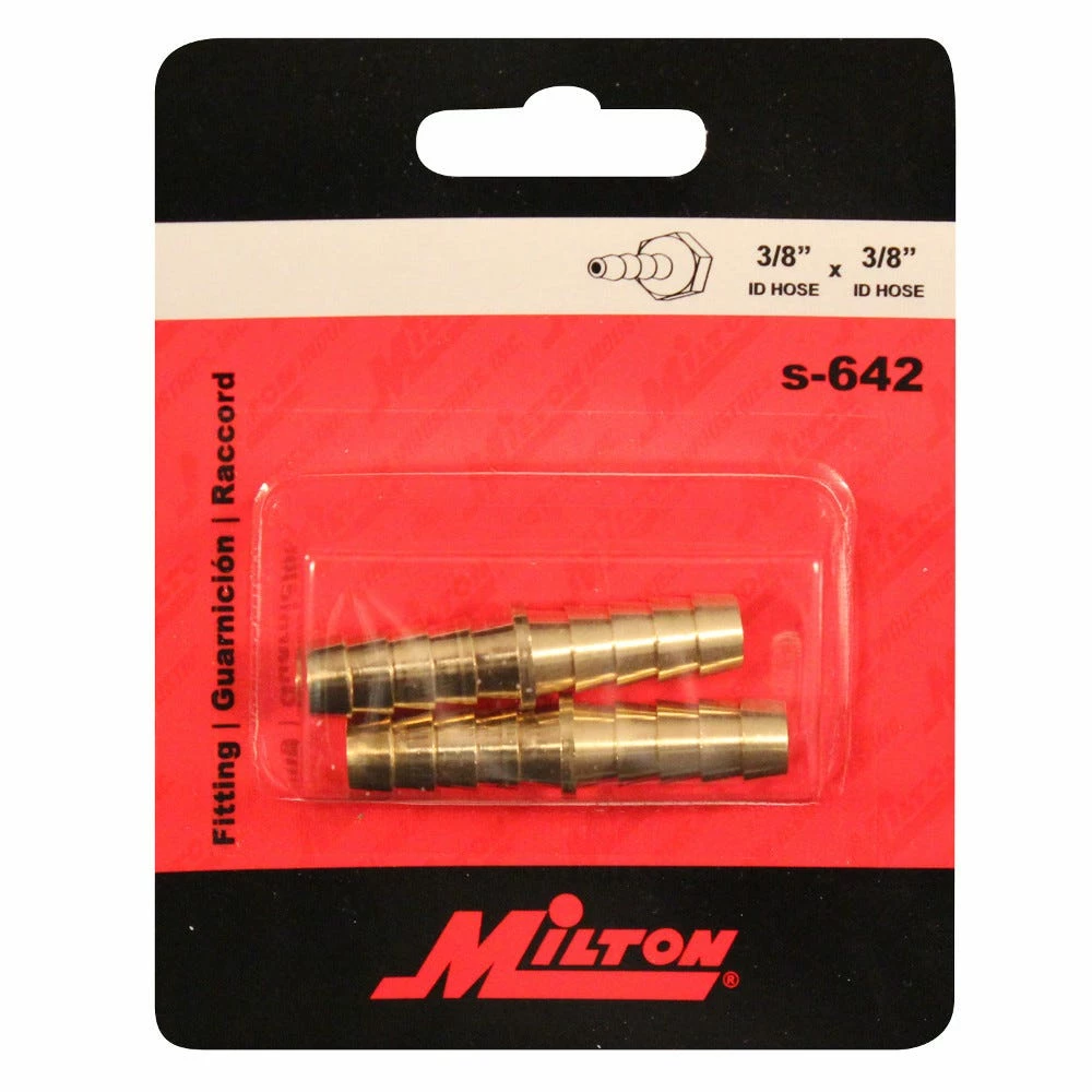 Milton 2 Pack Brass Hose Mender Fittings for 3/8 inch Inside Diameter Hose S-642 - Miscellaneous Hardware - Image 3