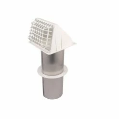 Deflecto 4" White Hood with Wide Mouth Pipe and Bird Guard RVHXW4 - Ducting and Ventilation