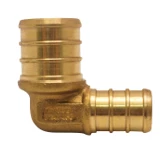 Apollo 3/4 Inch x 1/2 Inch Brass PEX Barb 90-Degree Reducing Elbow - APXE1234 - Bathroom