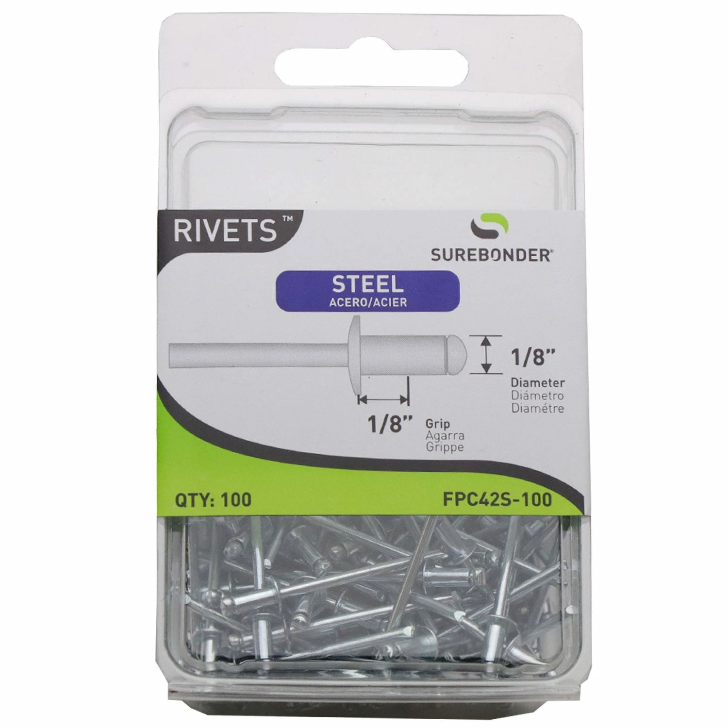 Surebonder 1/8 Inch Short Steel Rivets - 100 Pack - FPC42S-100 - Image 2