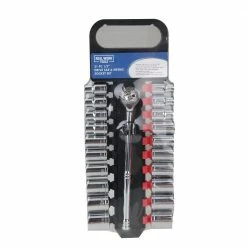 Real Work Tools™ 1/2" Drive SAE & Metric 21 Piece Socket Set - RW-2446-012 - Sockets & Socket Sets
