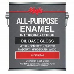 Majic All-Purpose Oil Base Enamel Red Gallon - 8-2475-1 - Exterior Paint