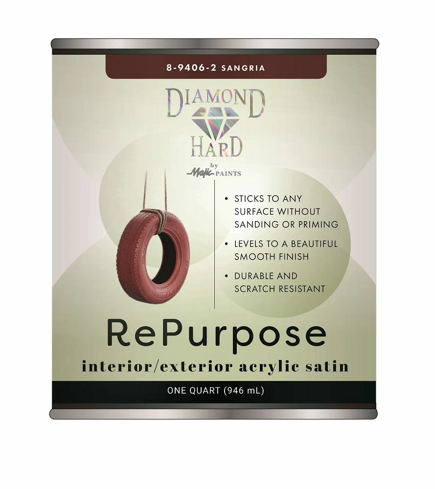 Majic Diamond Hard Repurpose Acrylic Satin Enamel Sangria Quart - 8-9406-2 - Coatings - Image 2