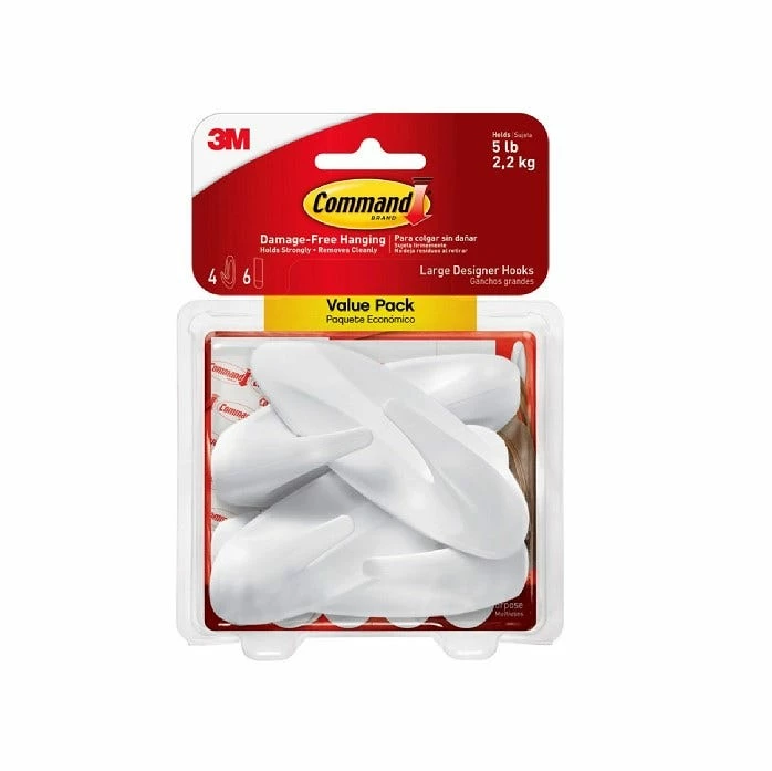 Command™ Designer Hooks Value Pack, 4 large hooks, 6 large strips 17083-4ES - Miscellaneous Hardware