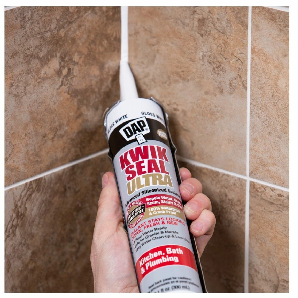 DAP Kwik Seal Ultra Advanced Kitchen & Bath Sealant - White, 10.1 oz. - 7079818897 - Caulks Sealants - Image 4