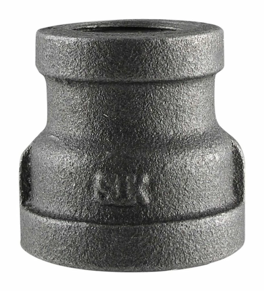 LDR Black Reducing Coupling 1/2" x 3/8" 310 RC-1238 - Malleable Fittings - Image 2