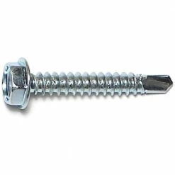 Midwest Fastener #10-16 x 1-1/4" Zinc Plated Hex Washer Head Self-Drilling Screws - 23067 - Bolts
