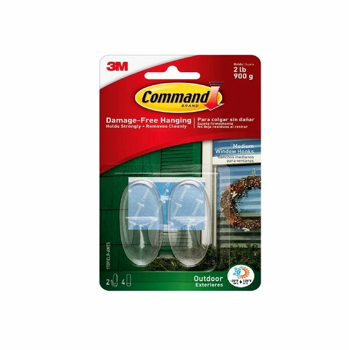 Command™ Outdoor Medium Clear Window Hooks 17091CLR-AWES - Miscellaneous Hardware