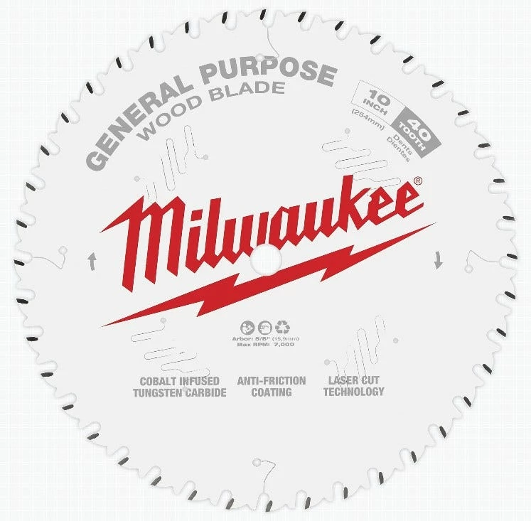 Milwaukee 10 Inch 40T General Purpose Circular Saw Blade 48-40-1024 - Circular Saw Blades - Image 3