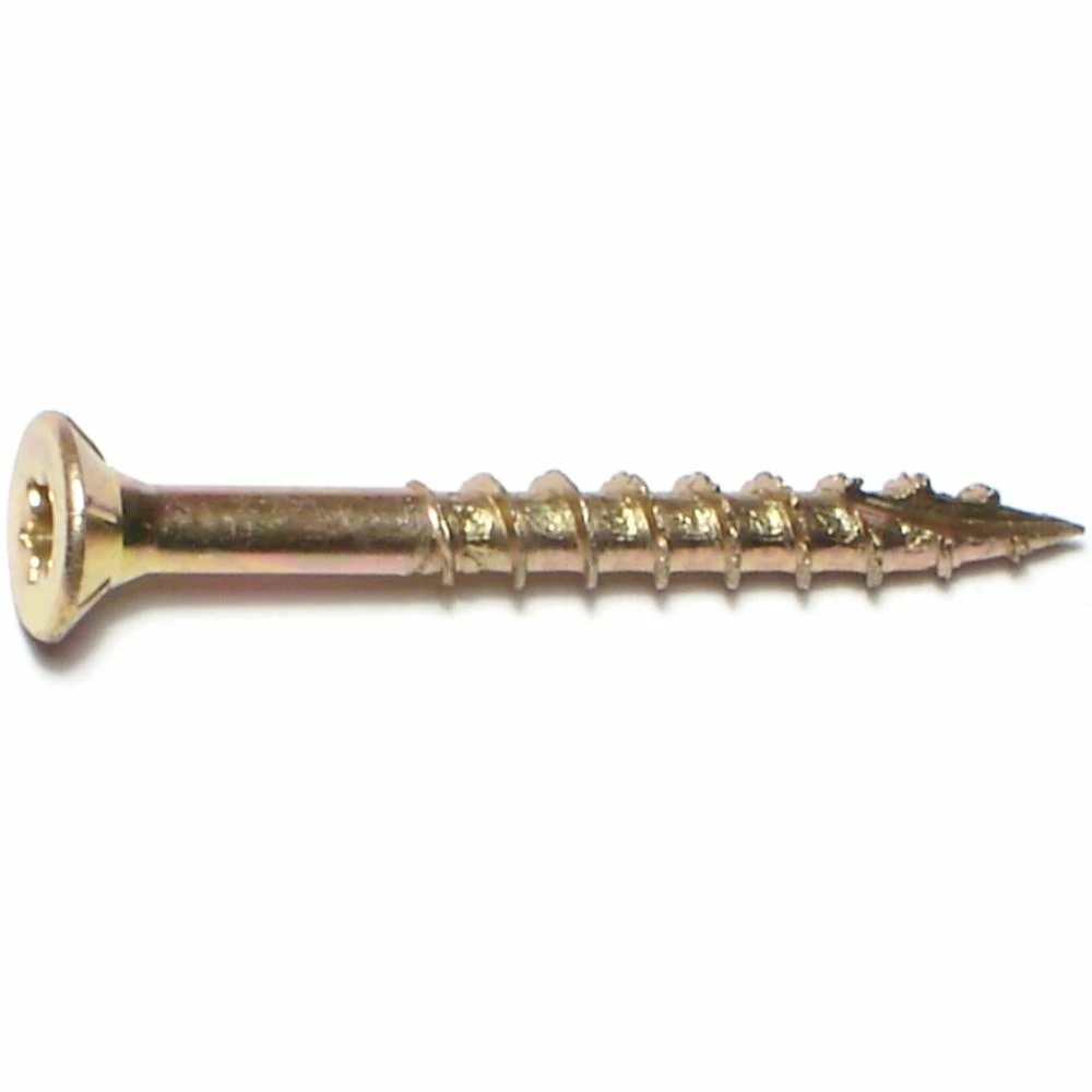 Midwest Fastener #8 x 1-1/2" Yellow Zinc Star Drive Multipurpose Interior Wood Screws - 11855 - Bolts - Image 2