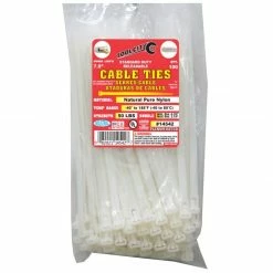 Tool City Natural 7.9" 50 lb. Tensile Releasable Standard Duty Cable Ties, 100 Piece - 14542 - Fasteners, Clamps & Vices