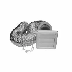Deflecto 4" White Dryer Vent hood with foil duct SK8WF - Ducting and Ventilation