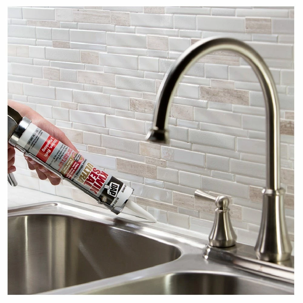 DAP Kwik Seal Ultra Advanced Kitchen & Bath Sealant - White, 10.1 oz. - 7079818897 - Caulks Sealants - Image 3