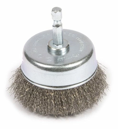 Forney Wire Cup Brush 3 inch x 1/4 inch Shank Fine - Replacement Parts & Accessories - Image 2