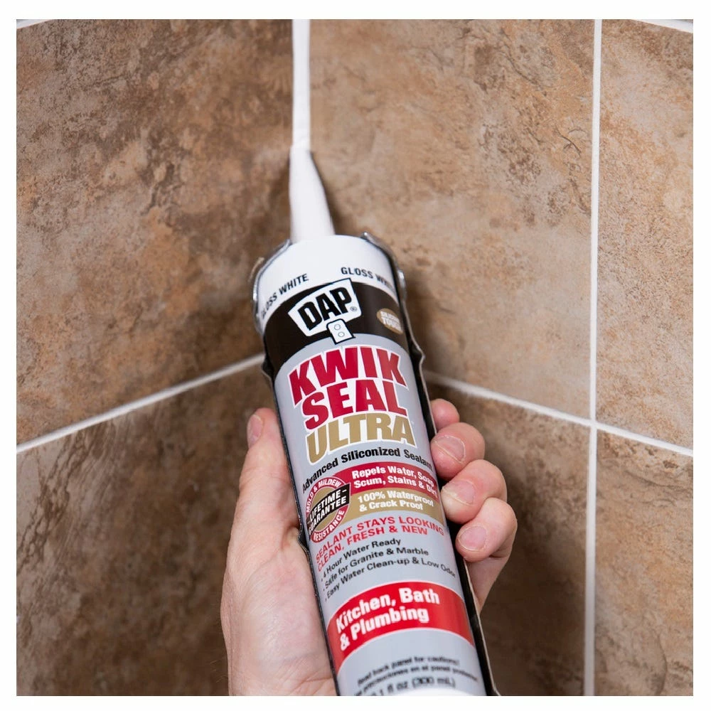 DAP Kwik Seal Ultra Advanced Kitchen & Bath Sealant - Clear, 10.1 oz. - 7079818898 - Caulks Sealants - Image 4