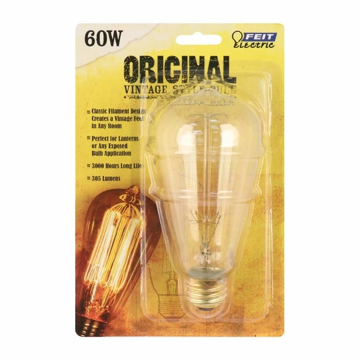 Feit Electric 60 Watt / 305 Lumen The Original Vintage Style Bulb - 60ST19 - Bulbs - Image 2