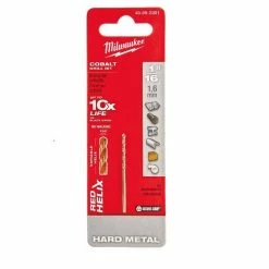 Milwaukee 1/16" Cobalt Red Helix Twist Drill Bit - 48-89-2301 - Drill Bits