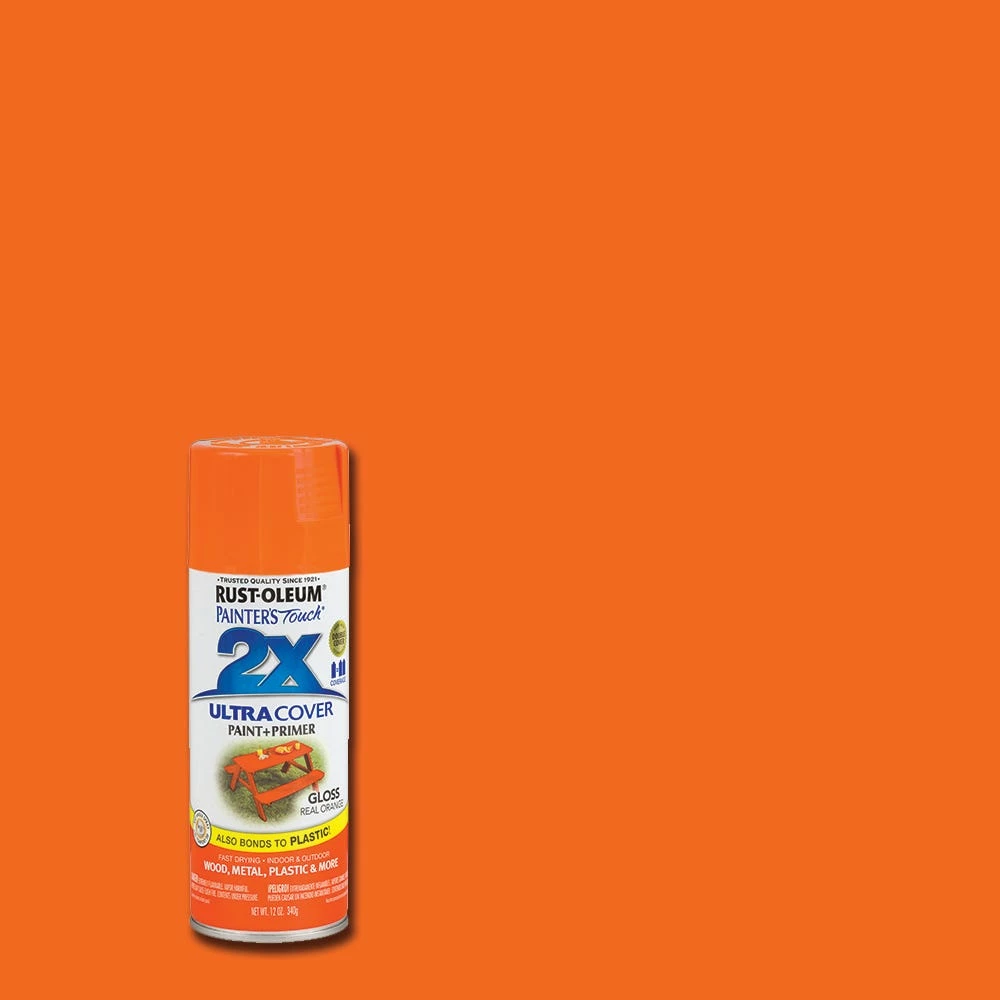 Rust-Oleum Painter's Touch 2 x Ultra Cover Paint and Primer Real Orange Gloss Spray - 249095 - Spray Paint - Image 2