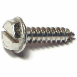 Midwest Fastener #10 x 3/4" 18-8 Stainless Slotted Hex Washer Head Sheet Metal Screws - 23736 - Bolts