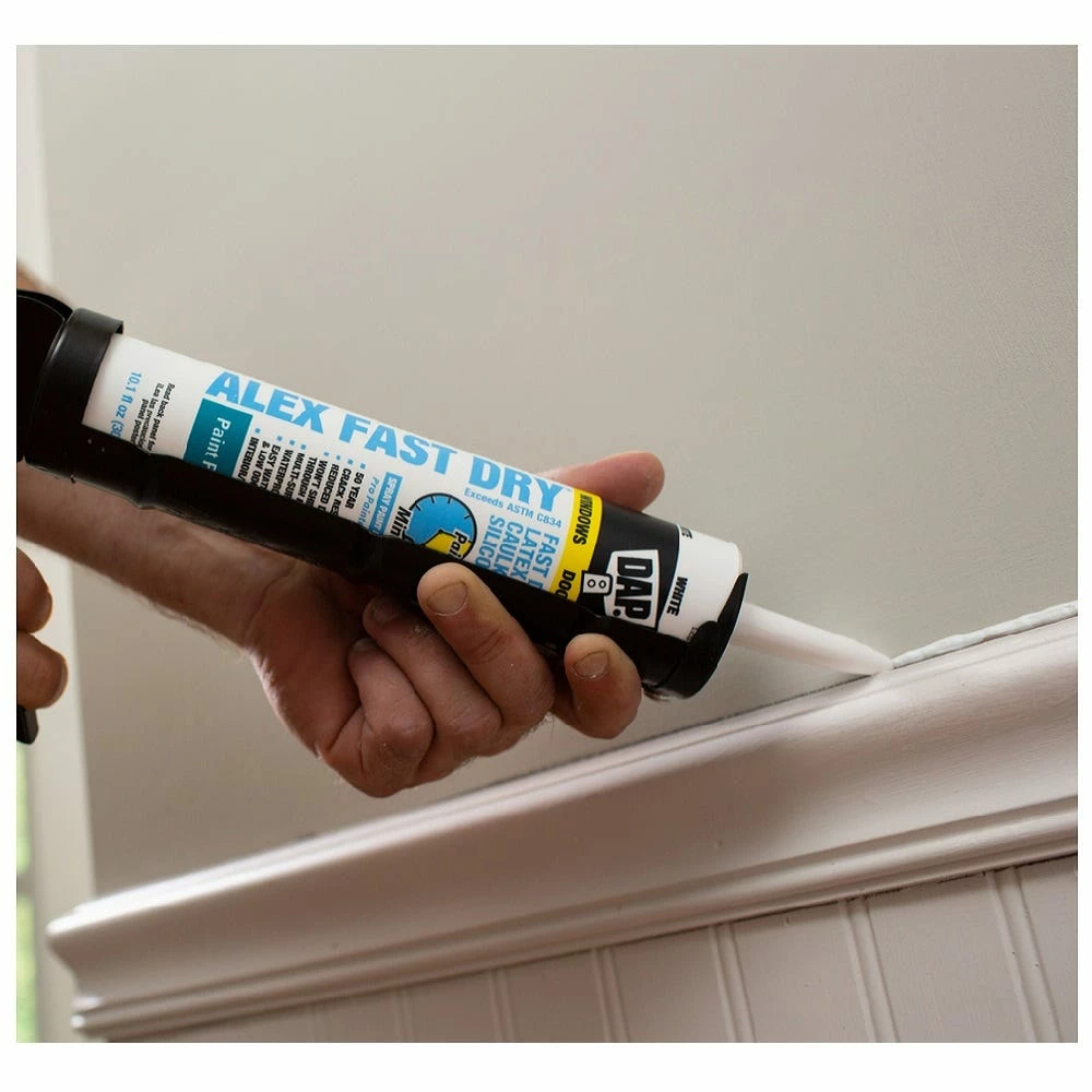 DAP Alex Fast Dry Acrylic Latex Caulk Plus Silicone - White, 10.1 oz. - 7079818425 - Caulk & Sealants - Image 4